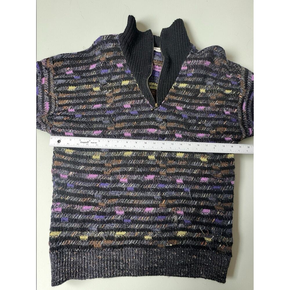 Vintage Nani Bon Colorful Sweater Made in Italy 1/4 Zip Mens M